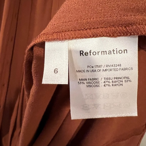 Reformation Burnt Orange Maxi Tie Waist Robin Dress - Picture 5 of 6